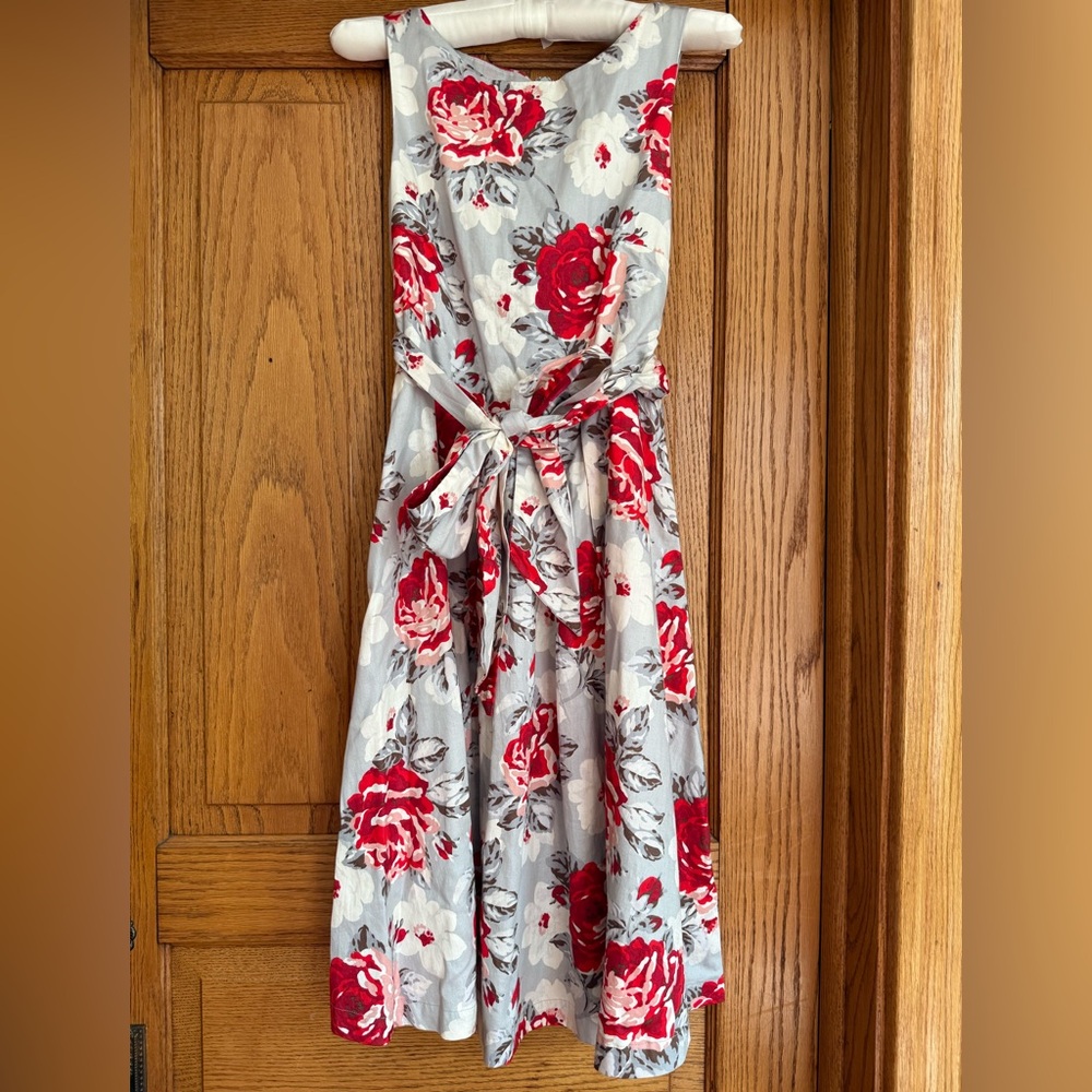 Cath Kidston Grey Dress with Red Floral Print